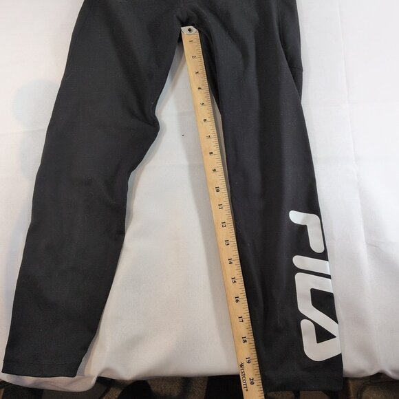 Fila Black Capri Leggings Leg Logo Women's XS Extra Small Capris 3/4 Length Calf - Picture 8 of 12